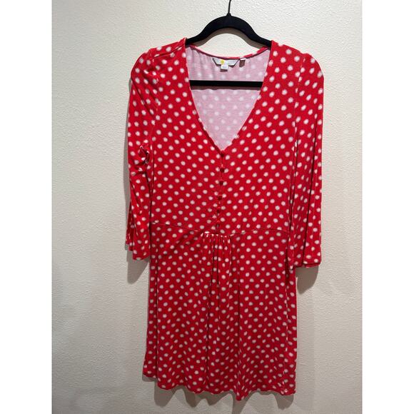 Boden Dresses & Skirts - Womens Boden Scarlett Jersey Tunic dress in a redwhite polka dot size 8